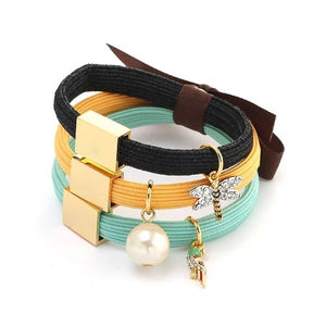 कस्टम लोगो धातु आकर्षण कंगन चोटी बाल संबंधों के लिए लचीला हेयर बैंड hairband हेडबैंड महिलाओं देवियों - Product Image 6