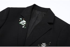 AIMEISI Modisches Elegantes Perlenverziertes Sakko mit Pailletten-Kurzrock 2-teiliges Damen-Set Exquisite Damenanzüge - Product Image 4