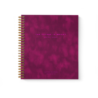 Bloc-notes à spirales relié en cuir bleu marine, pages intérieures vierges, reliure cousue, carnet en velours, pages intérieures personnalisées, planificateur Dow Ling