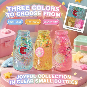 New Glitter Fruit Charm Squishy Toy Mini Bottle Squeeze <b>Fidget</b> Sensory Toy Soft Novelty Gift for Kids and Adults - Product Image 3