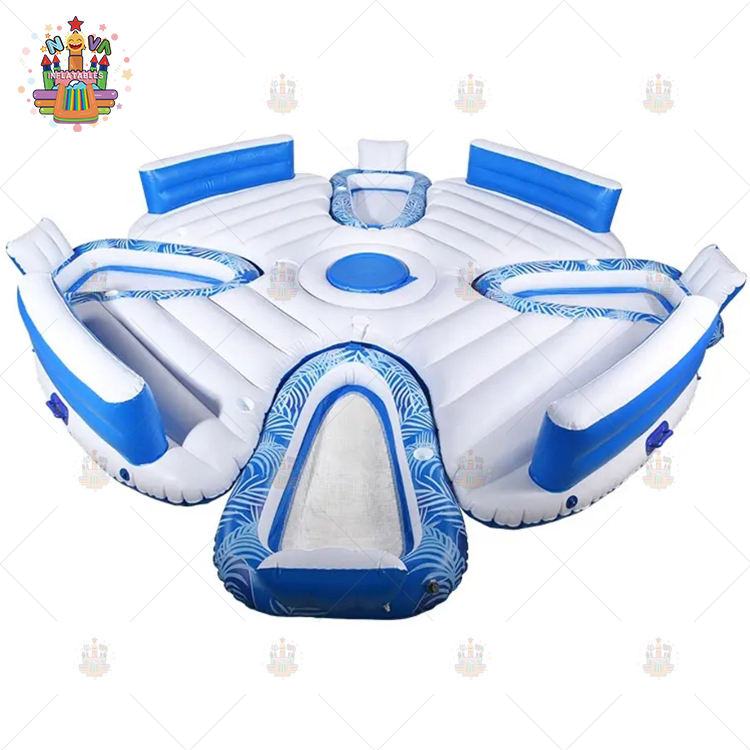Round Netted Large Floating Island Trampoline Water Fun
