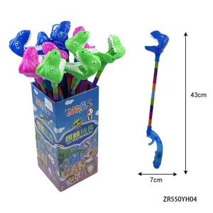 Nouvel arrivage de jouets de bonbons en plastique à tête de dinosaure rétractable pour enfants