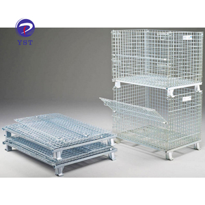 Gabbia di immondizia su misura della rete metallica del ferro delle merci di stoccaggio di trasporto del carrello elevatore del magazzino per l'industria di riciclaggio - Product Image 4