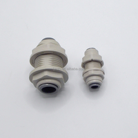 Raccord de traversée égal à connexion rapide et lisse pour osmose inverse, résistant aux UV, compatible FDA, tailles 1/4 ", 5/16 ", 3/8 ", 1/2 "