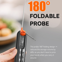 Thermomètre à viande précis avec sonde filaire lavable, thermomètre numérique anti-poussière pour barbecue, fumoir, cuisine, four