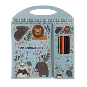 Vente en gros DIY personnalisé Animaux Spiral Coloriage Set avec poignée