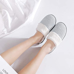 Cómodo deslizamiento de espuma de memoria azul claro antideslizante Suela antideslizante cálida interior al aire libre zapatilla - Product Image 3