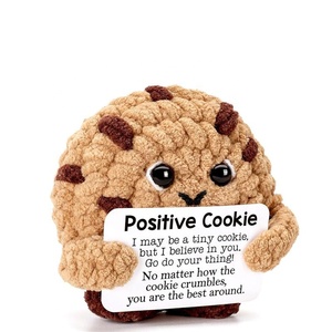 New Handmade Cookie Ice Cream <b>Yarn</b> Handmade Crocheted Positive Energy Hugging Card Birthday Cake Doll Decoration Christmas Gift - Product Image 1