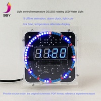 Kit d'horloge électronique numérique 51 Micro-ordinateur monocircuit Formation Contrôle de la lumière Température Lampe LED rotative à eau Pièces de bricolage