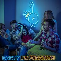 Enseigne néon LED mignonne en forme de chat Neonawall, lumière murale à intensité variable alimentée par USB pour chambre à coucher, animalerie, café et décoration commerciale de fêtes