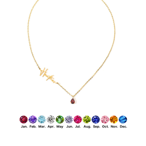 Collana personalizzata con pietra portafortuna e <span class=keywords><strong>nome</strong></span>, scatole per gioielli personalizzate e biglietti di ringraziamento con logo, dropshipping - Product Image 1