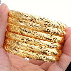 18K Gold-Plated <strong>Copper</strong> <strong>Bracelet</strong>, Slash Flower, Middle East Hot Style, Dubai Women'S Wedding Party Jewelry - Product Image 1