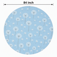 Nappe ronde ajustée Dandelion Puff en PEVA avec dos en flanelle, imperméable, bord élastique, pour extérieur, camping, jardin, facile à nettoyer, réutilisable