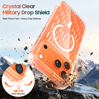 Coque de téléphone magnétique pour iPhone 18 17 16 15 Pro Max, transparente, antichoc, à dégradé ondulé, compatible avec la charge sans fil, protection de luxe