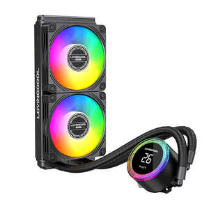 Lovingcool nouveau Design 240mm PWM ARGB AIO liquide refroidisseur affichage de la température cuivre dissipateur thermique <span class=keywords><strong>CPU</strong></span> refroidisseur d'eau 2 ventilateurs PC radiateur - Product Image 1