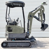 Mini-excavatrice LAWNIO à personnalisation complète avec capot à quatre poteaux et contrôle de charge pour l'entretien routier