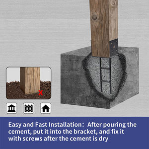 Ancrage <span class=keywords><strong>de</strong></span> poteau JH-Mech personnalisé en forme <span class=keywords><strong>de</strong></span> H stable et robuste Deux barres horizontales Support <span class=keywords><strong>de</strong></span> base <span class=keywords><strong>de</strong></span> poteau galvanisé - Product Image 5