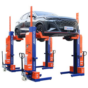 Pas besoin d'installation fixe : élévateur de voiture mobile à quatre poteaux CE 10T avec télécommande sans fil, parfait pour les ateliers temporaires ou loués - Product Image 1