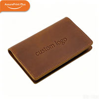 AssurePrint Plus - Carnet en cuir véritable Crazy Horse avec emplacements pour stylo, couverture de journal de voyage en cuir de vachette vintage, logo personnalisé