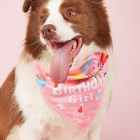 Großhandel Elegante Weihnachts- und Haustier-Geburtstagsparty-Zubehör Bedruckte Dekoration Schal Mütze Feiertags-Polyester-Hundehalstuch