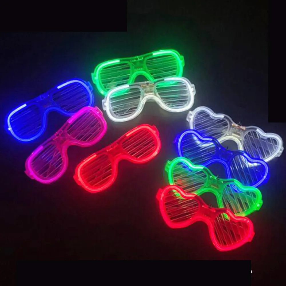 Креативные мигающие очки в форме жалюзи со светодиодной подсветкой, детские игрушки, украшение для рождественской вечеринки, светящиеся очки, детские подарки