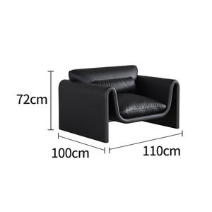Juego de Sofás de Cuero Minimalistas Modernos, Muebles Negros para Sala de Estar, Sofá Tapizado para Invitados, Ideal para Apartamentos Pequeños o Salones - Product Image 6