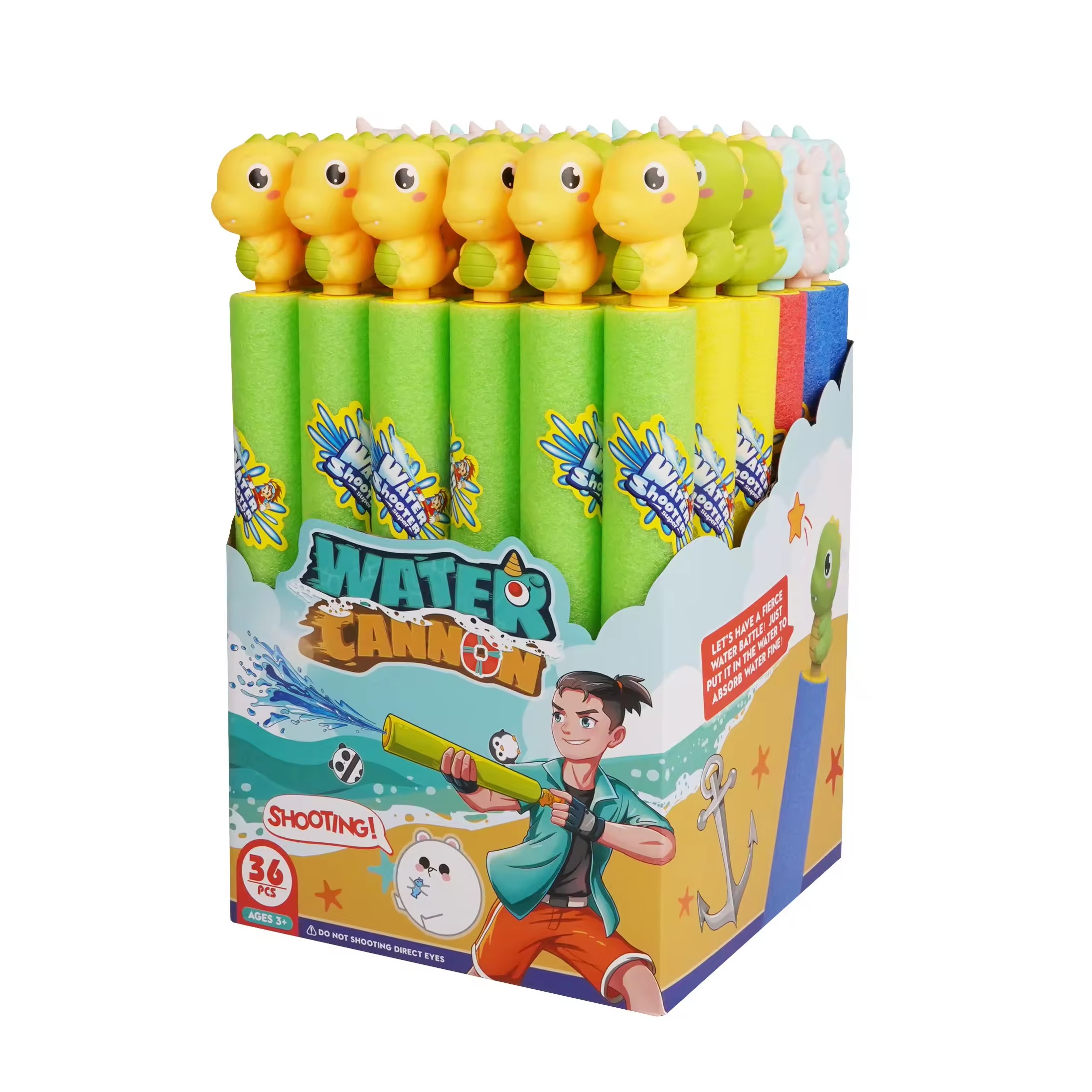 EPE Foam Shooter Power Blaster водяной пистолет с единорогом голова динозавра игрушка на открытом воздухе Squirter летний бассейн пляжные игрушки