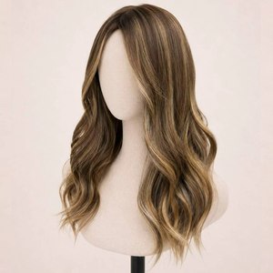 Pelucas de Cabello Humano Virgen Brasileño con Cierre Frontal de Encaje 13x4, <span class=keywords><strong>Balayage</strong></span> Marrón Miel Rubio, Pre-arrancadas, Sin Pegamento, Ondas Corporales - Product Image 5