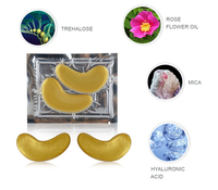 OEM ODM 24K Patch au collagène sous les yeux, masque pour les yeux Gel feuille d'or cristal, marque privée 24k or masque pour les yeux Hydrogel collagène