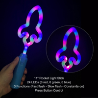 Bâton lumineux LED en forme de fusée, jouet lumineux, 24 LED, 3 modes clignotants, cadeau pour enfants, Halloween, Noël, fête, prix de carnaval, jouet fantaisie