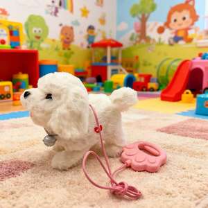 <span class=keywords><strong>Peluche</strong></span> eléctrico controlado por Correa, perro simulado, juguete de <span class=keywords><strong>peluche</strong></span> eléctrico, regalo para niños, <span class=keywords><strong>cuerda</strong></span>, cachorro, caminar, aprender a hablar, animales - Product Image 1