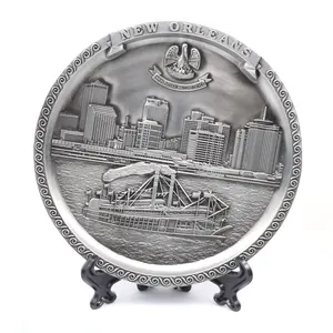 Wholesale Customized Design Home Decoration Zinc Alloy 3D Metal Tourist Souvenir Plate