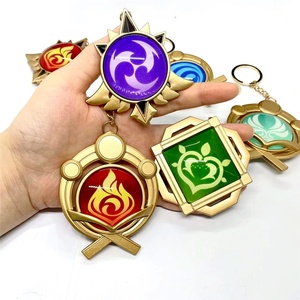 <span class=keywords><strong>Genshin</strong></span> <span class=keywords><strong>Impact</strong></span> 1:1 Eye Of Original God Venti portachiavi Venti Cosplay Anime portachiavi luminosi zaini accessori regali - Product Image 1