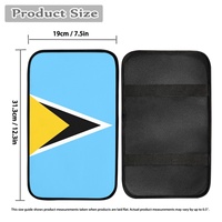 Coussin d'accoudoir de voiture fin avec imprimé du drapeau national de Sainte-Lucie, protection confortable pour la plupart des automobiles
