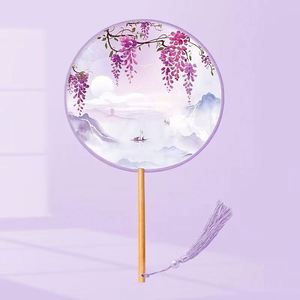 Éventail pliant de style chinois ancien, peint à la main en bambou, avec motifs de fées musicales et d'amour, pour souvenirs du Nouvel An et cadeaux d'affaires - Product Image 5
