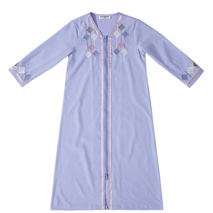 Pronto per la spedizione della malesia tacchino islamico per bambini abaya ragazze musulmani per bambini in tinta unita ricamato con cerniera anteriore vestito da ragazza musulmano - Product Image 5