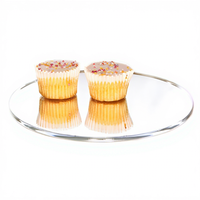 Présentoir de buffet rond en acrylique effet miroir argenté, support décoratif pour buffet, idéal pour mariages, fêtes et pâtisseries