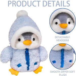 ตุ๊กตาเพนกวินสีฟ้า ของเล่นตุ๊กตาสัตว์นุ่มนิ่ม บรรจุใยฝ้าย PP น่ารัก เหมาะสำหรับเล่นและตกแต่ง ตุ๊กตาน่ารัก - Product Image 3