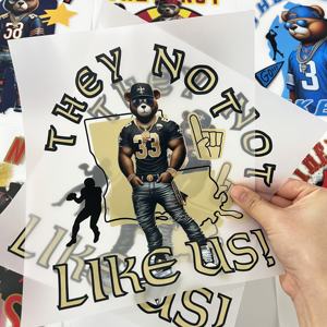 Vente en gros usine de transfert de plastisol à bas quantité minimale de commande impression de transfert DTF thermopresse d'autocollant de logo personnalisé pour t-shirts - Product Image 6