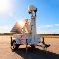 Remorque CCTV de sécurité solaire certifiée CE avec caméra de vision nocturne pour la surveillance des zones éloignées