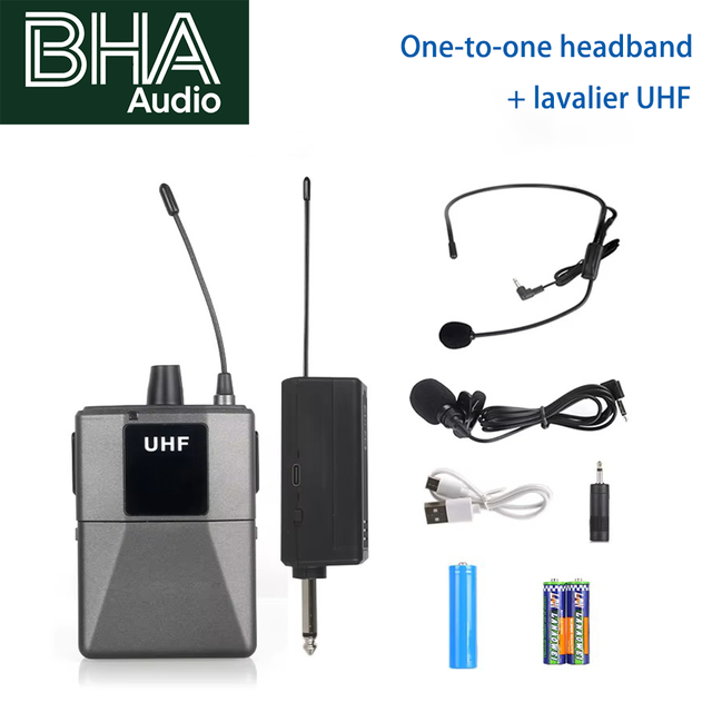 BHA UB01 Wireless Headset/Lavalier UHF Microphone for Amplifiers for Teachers Stage Performances Factory Wholesale PriceOEM Logo