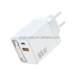 65W GaN <b>USB</b>-<b>C</b> Charger Block Retractable <b>Type</b> <b>C</b> Cable Dual Port Fast Charging <b>Adapter</b> QC3.0 for Phone Travel - Product Image 6