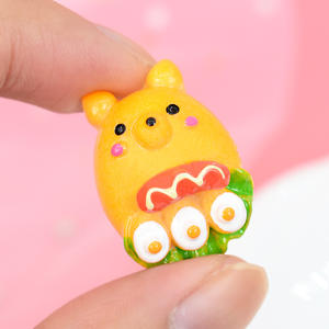 Little Bear Cake jamón Pizza pan sésamo hamburguesa batido de leche taza pan Flatback resina encantos para Slime funda móvil llavero DIY Cr - Product Image 4