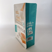 Sac à fond plat personnalisé avec impression de marque, finition mate haut de gamme, argent, fermeture éclair thermoscellable, résistant à l'humidité, pour gâteaux