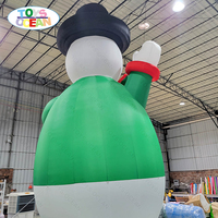 Décoration de Noël gonflable géante personnalisée en forme de bonhomme de neige glacé avec ventilateur intégré TOYS-OCEAN X-3746 (10-12 pieds)