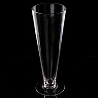 Vase à fleurs en cône de verre pour les fêtes d'événements, décoration de table de pièce maîtresse de mariage de vase de fleur, idée de décor de vase d'événements modernes