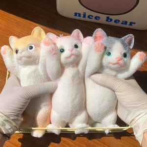 Cute Hand-drawn Simulation <b>Cat</b> <b>Squishy</b> Anti-Stress Anxiety Relief DIY Gift Small Animal Pinch Decompression Toy for Girls 5-7 - Product Image 1