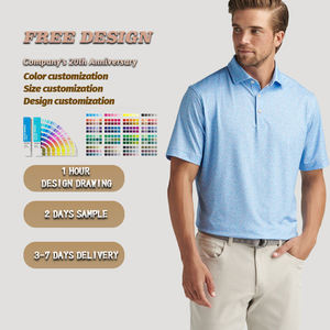 Camiseta de verano de manga corta con estampado personalizado de alta calidad para hombre, camiseta de Golf de secado rápido, patrón de diseño de impresión de goma Digital - Product Image 1
