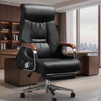Chaise de bureau en cuir inclinable, pivotante, confortable pour une utilisation prolongée, chaise d'ordinateur haut de gamme pour la maison, vente en gros