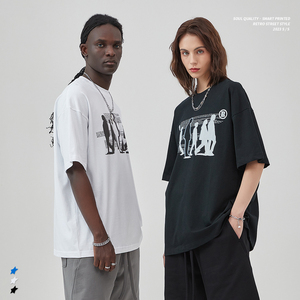 เสื้อยืดพิมพ์ลายดิจิตอลทรงหลวมสำหรับผู้ชาย คอลเลคชั่นใหม่ ฤดูใบไม้ผลิและฤดูร้อน ปี 2024 ผ้าฝ้าย - Product Image 2